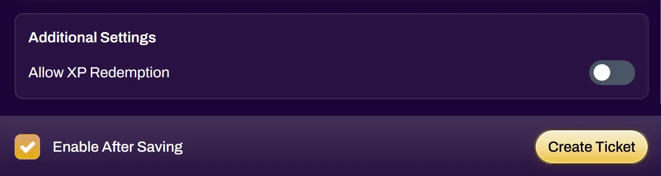 Screenshot of the Enable After Saving toggle