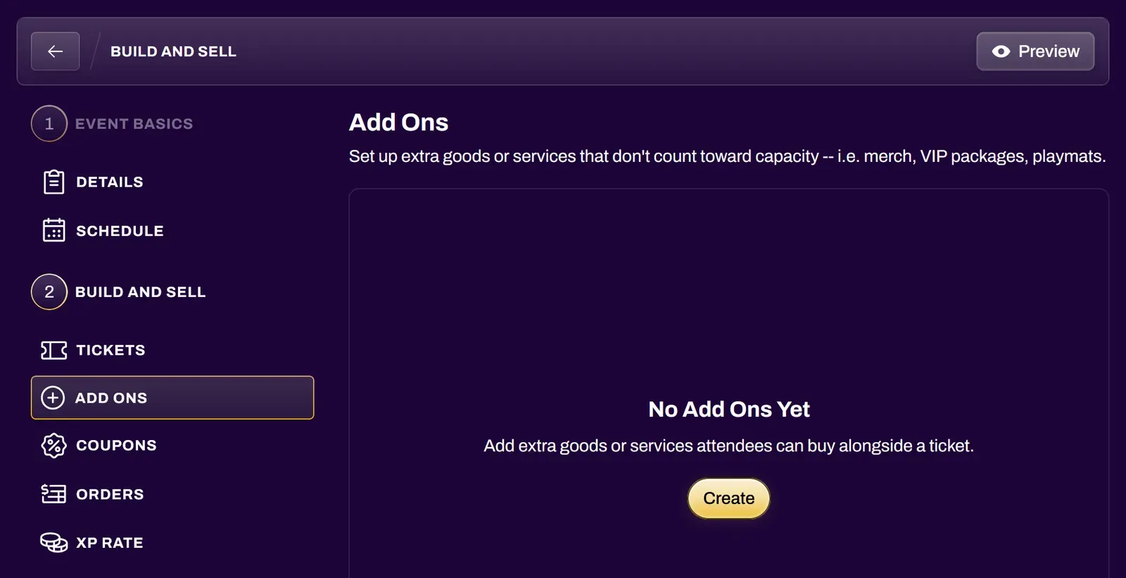 Screenshot of the Add Ons section