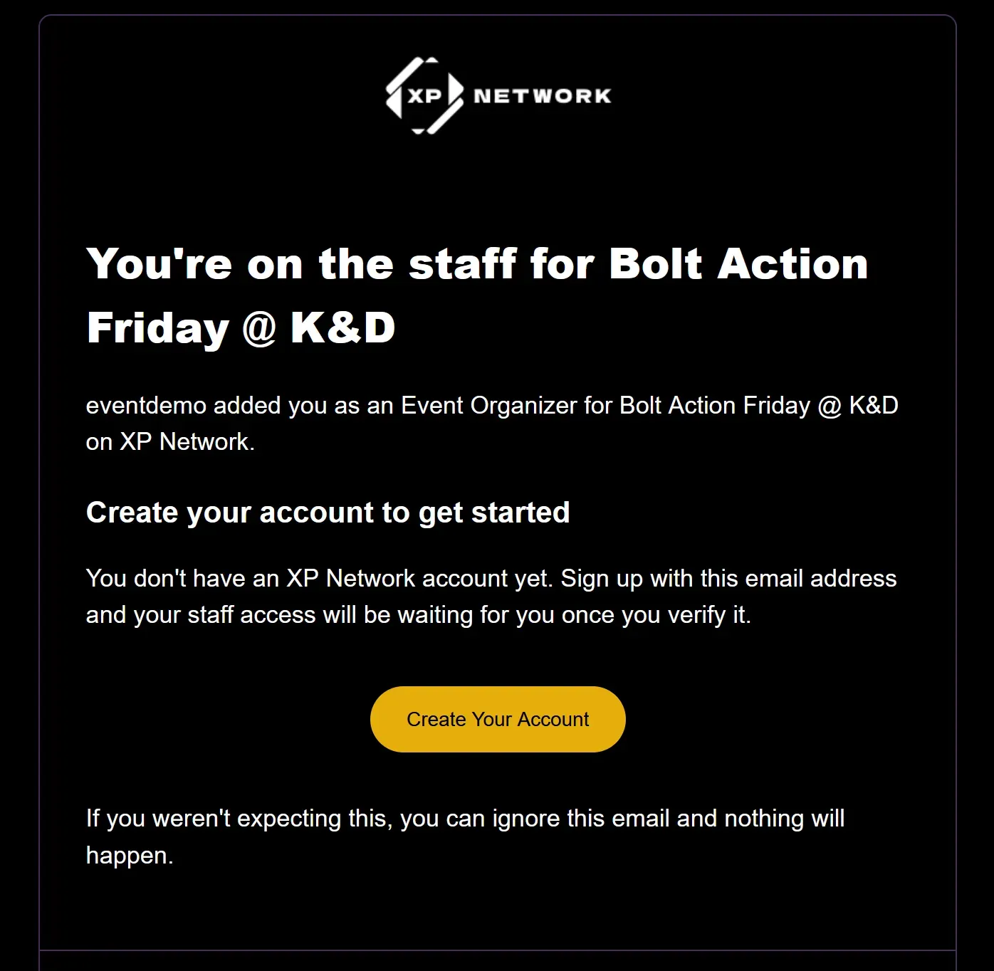 Screenshot of staff roles assigned
