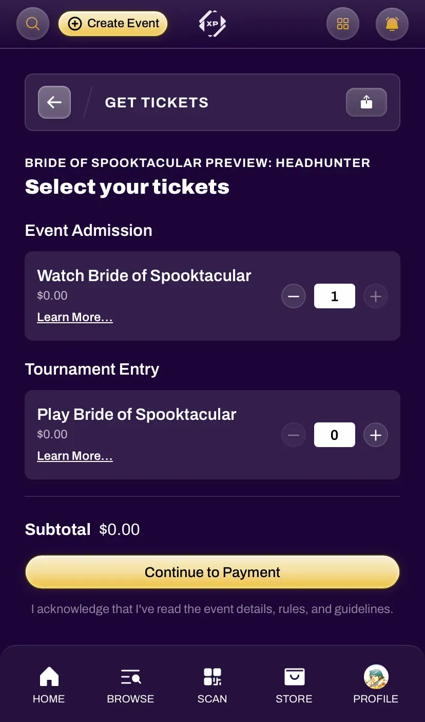 Select your tickets