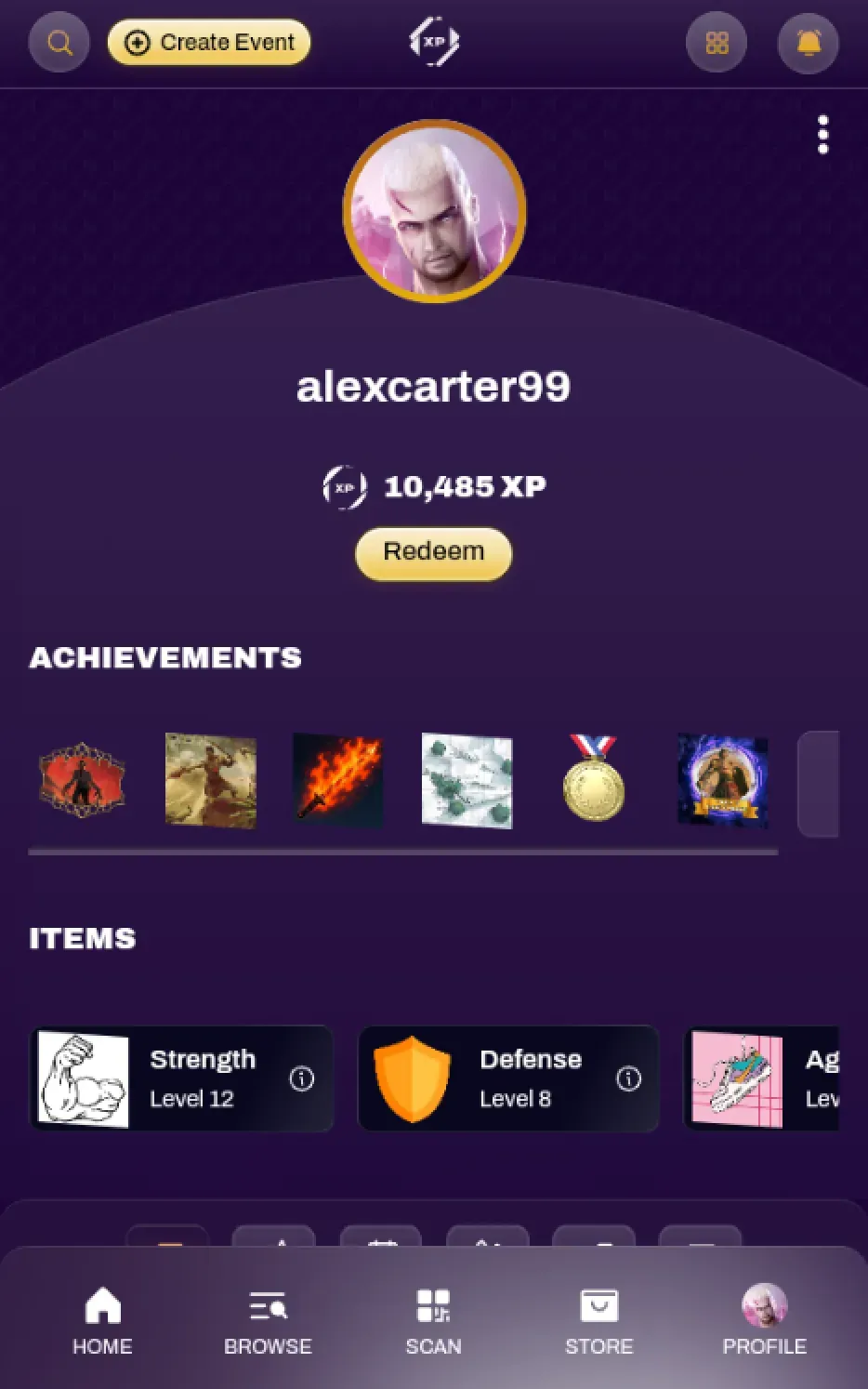 Screenshot of an Item viewed in full detail from a user profile