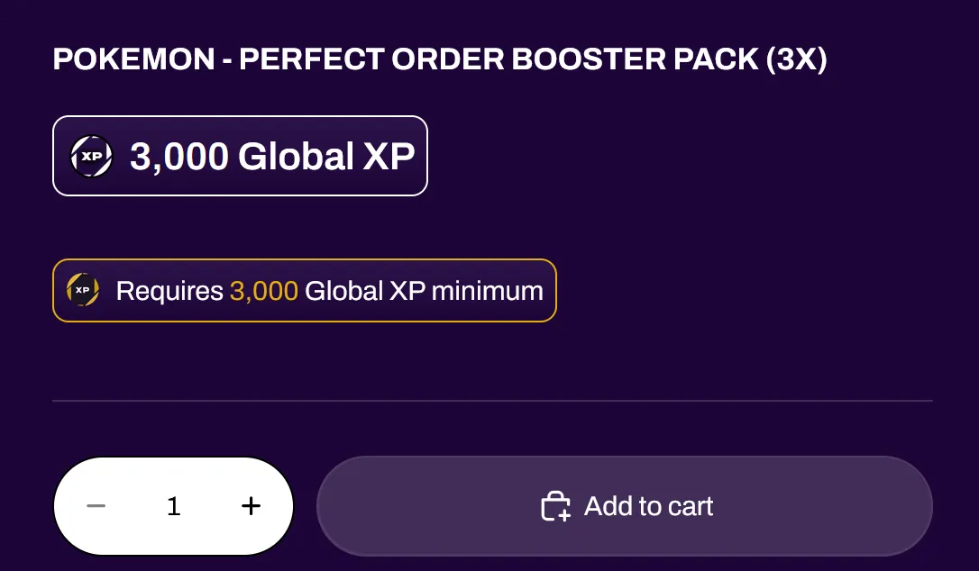XP Minimum Spend block displayed on a product page in the storefront