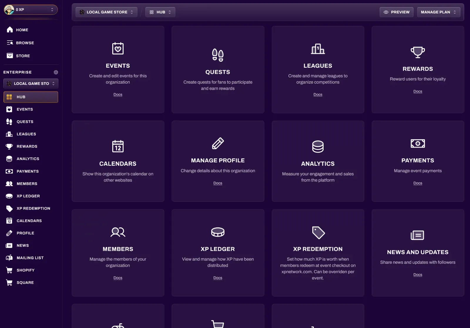 News and Updates section of the organization dashboard