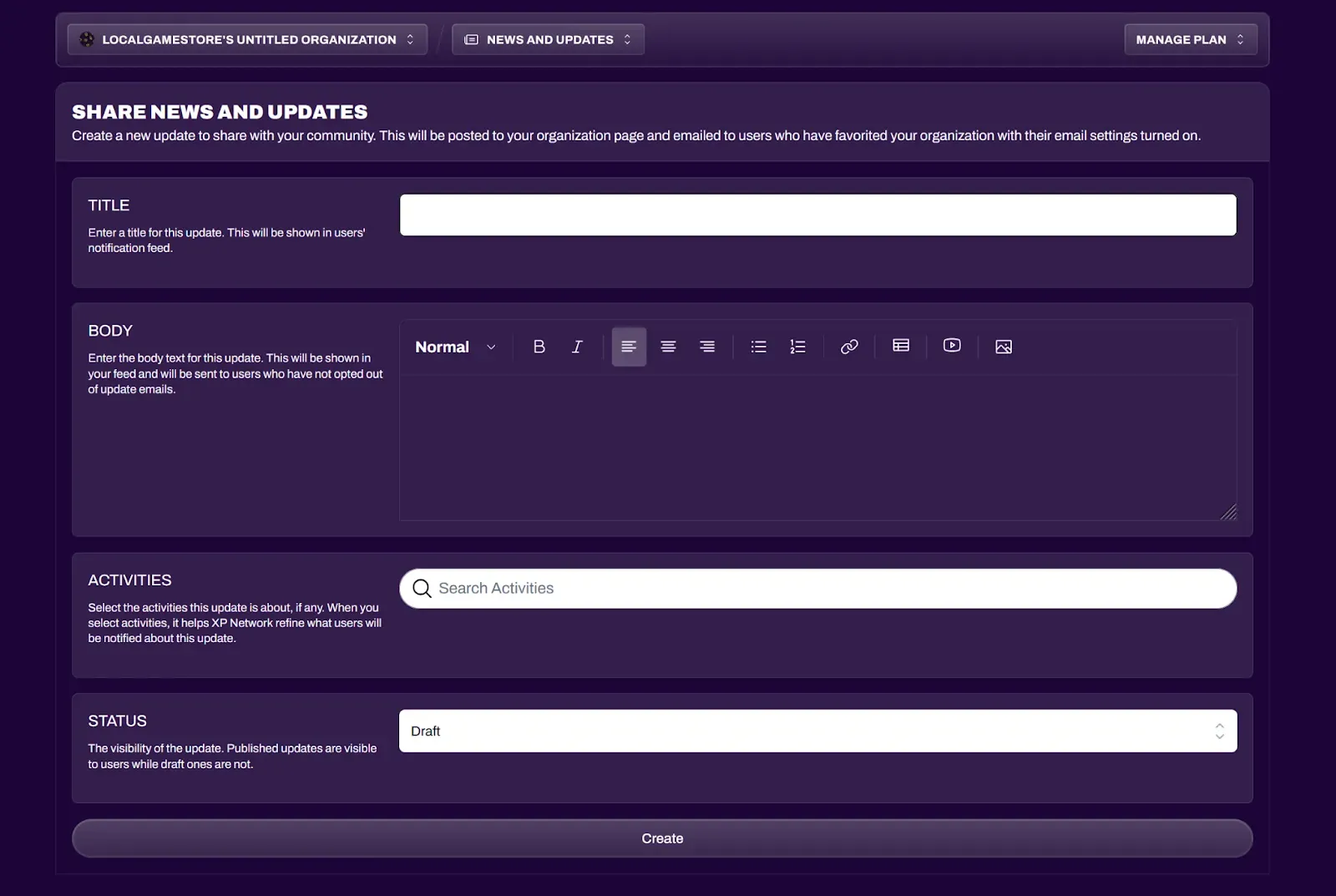 News update composer