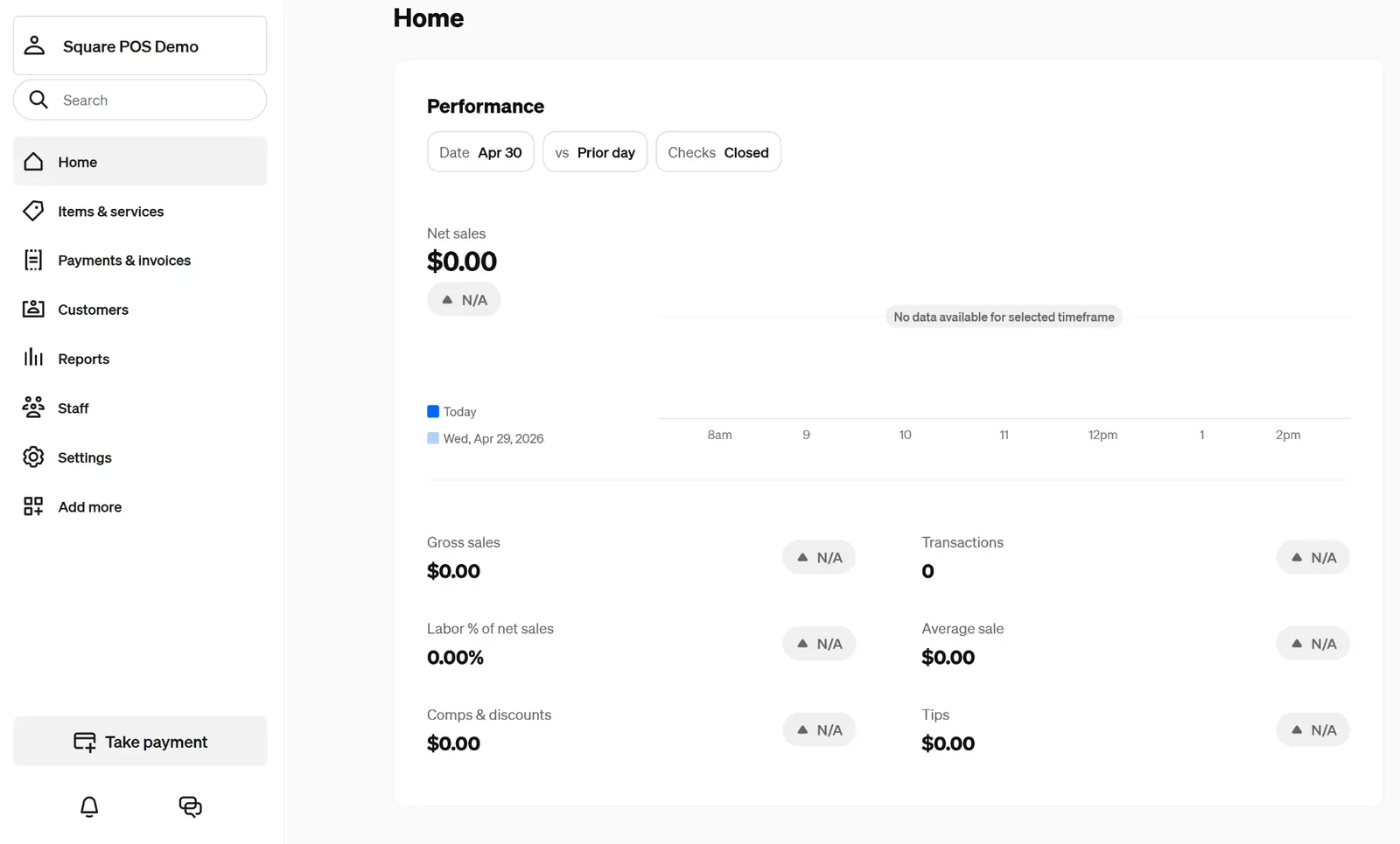 Square Dashboard open in browser